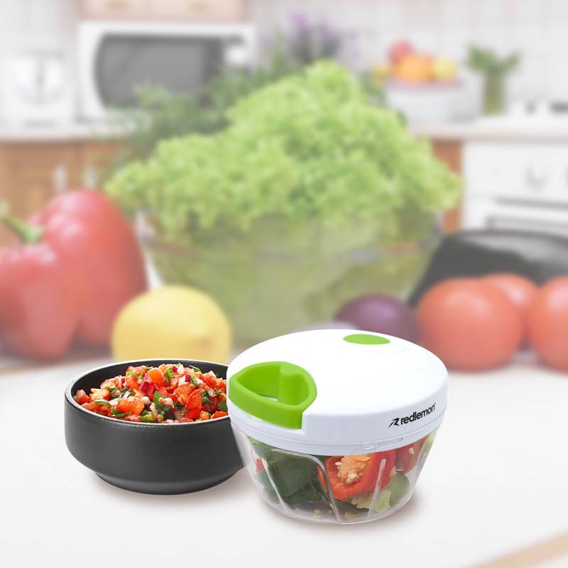 Procesador de Alimentos Manual Cortador de Verduras Picador 400 ml Redlemon