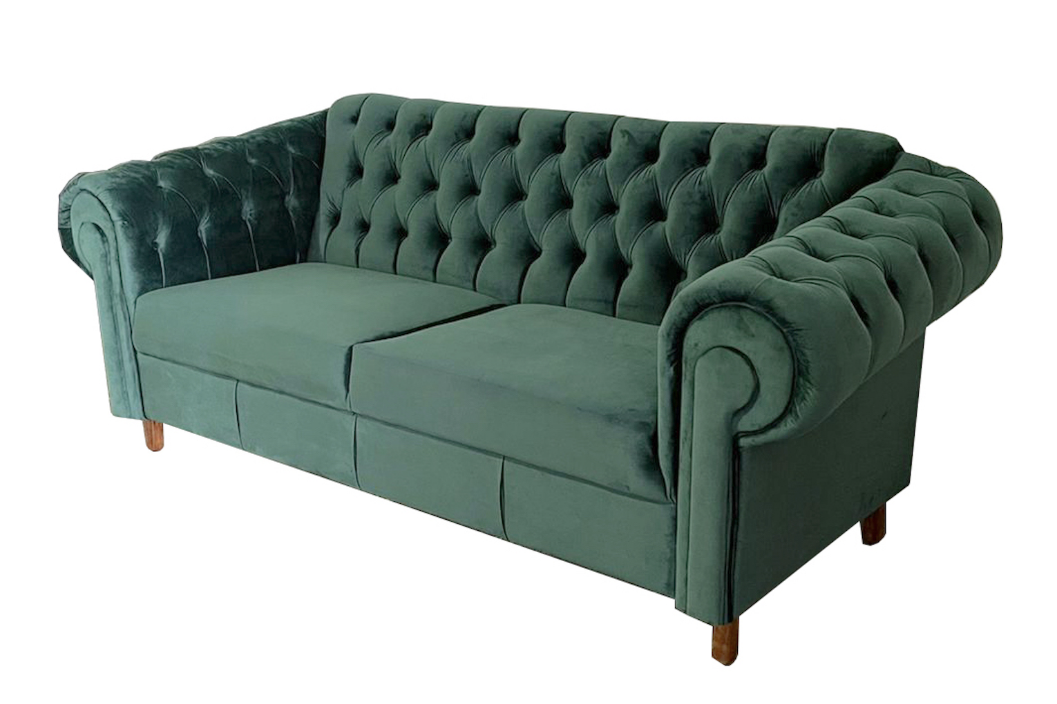 Sofa Capitonado Chesterfield, Terciopleo Verde, El Bazar Store, Moderno