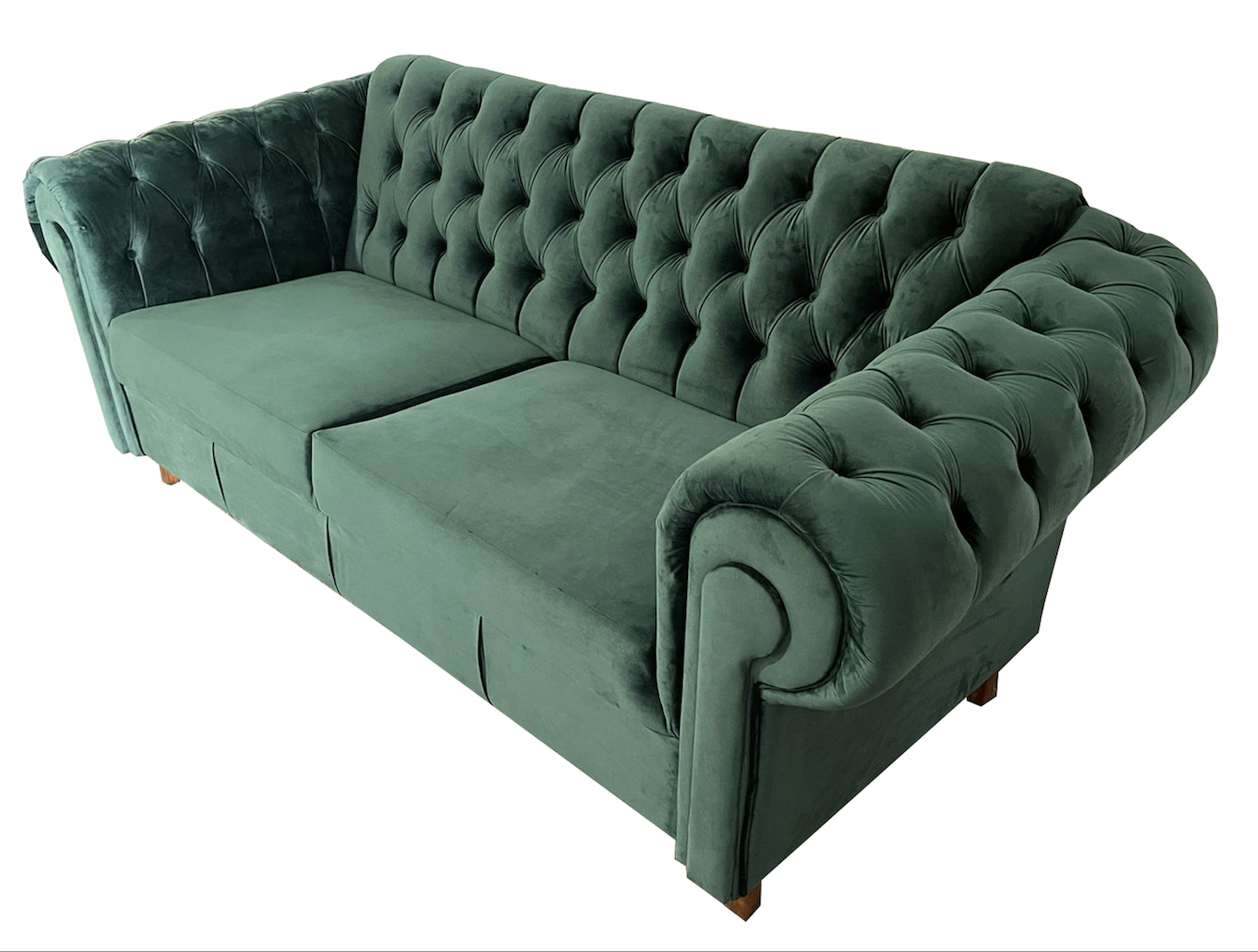 Sofa Capitonado Chesterfield, Terciopleo Verde, El Bazar Store, Moderno