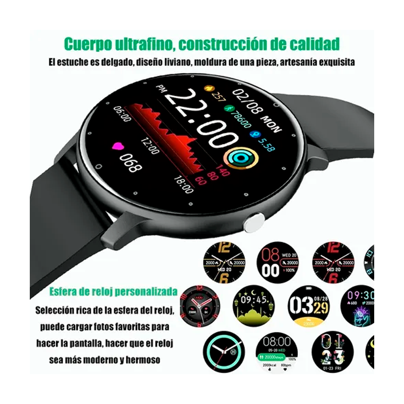 Reloj Inteligente Impermeable Bluetooth 1.28 Zl02 Color Azul SmartWatch 