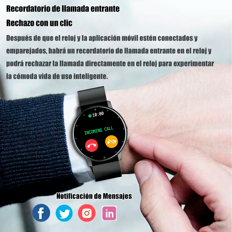 Reloj Inteligente Impermeable Bluetooth 1.28 Zl02 Color Azul SmartWatch 