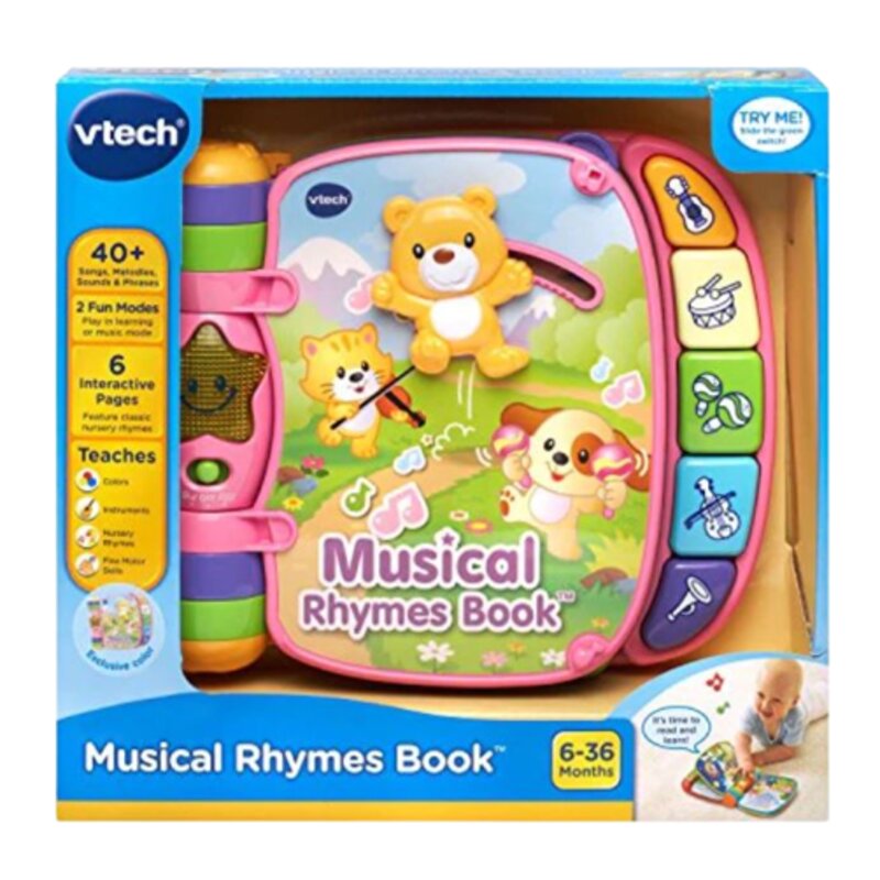 Juguete Interactivo Vtech Baby Musical Rhymes Book - Libro Interactivo Musical para Bebe Rosa
