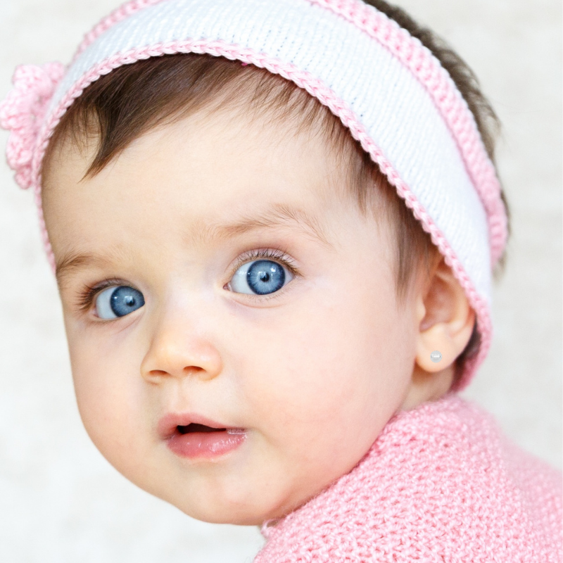 Aretes Dormilonas Authshine Oro blanco 14 kilates 3mm mujer