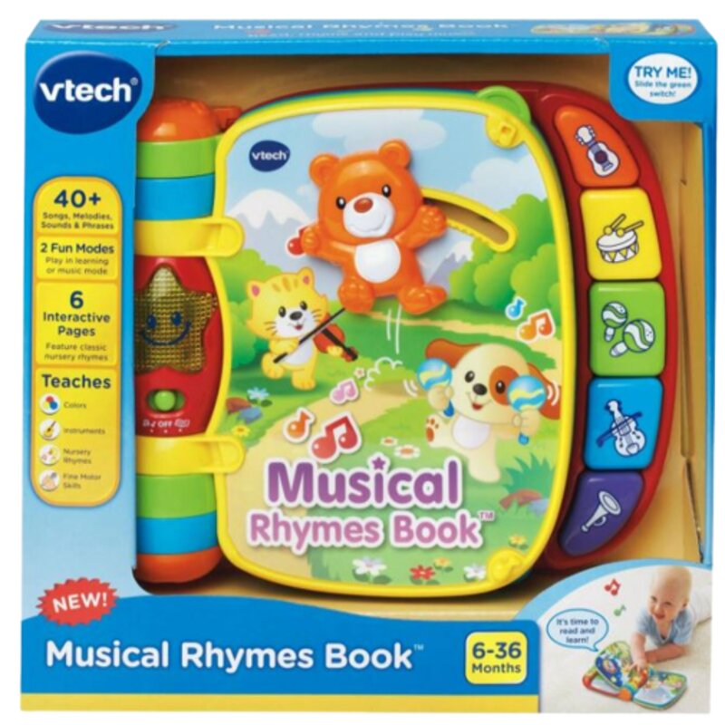 Juguete Interactivo Vtech Baby Musical Rhymes Book - Libro Interactivo Musical para Bebe Rojo