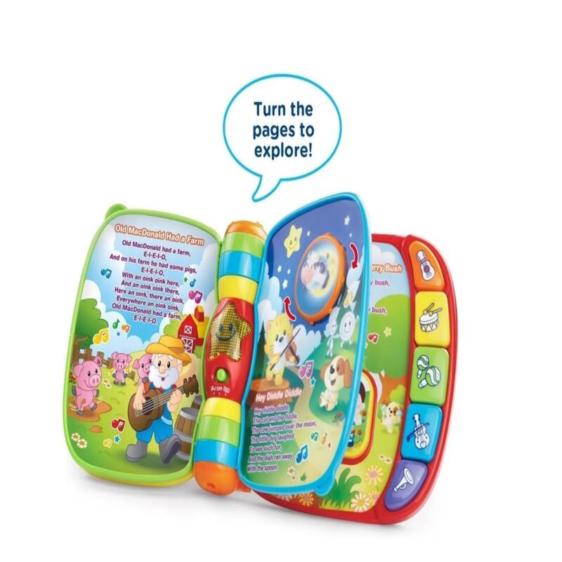 Juguete Interactivo Vtech Baby Musical Rhymes Book - Libro Interactivo Musical para Bebe Rojo