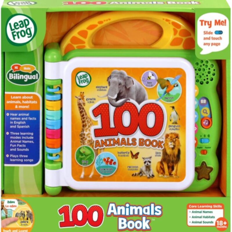 Leapfrog 100 Animals Book - Libro 100 Animales Bilingüe Juguete Interactivo
