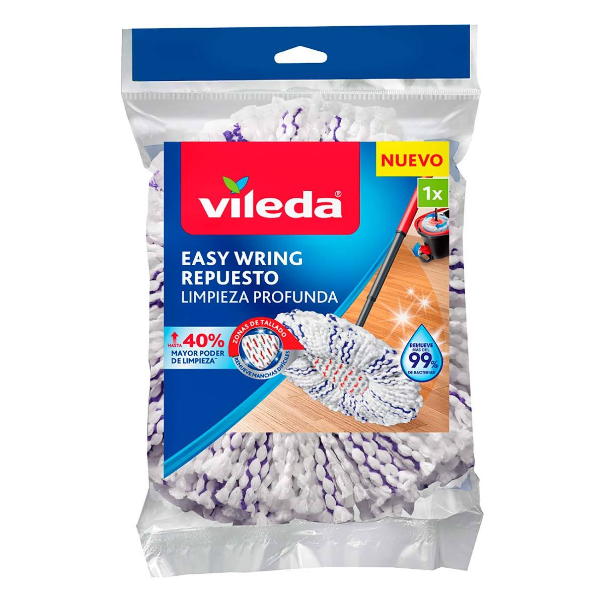 Repuesto Trapeador Vileda Easy Wring Microfibra Limpieza profunda