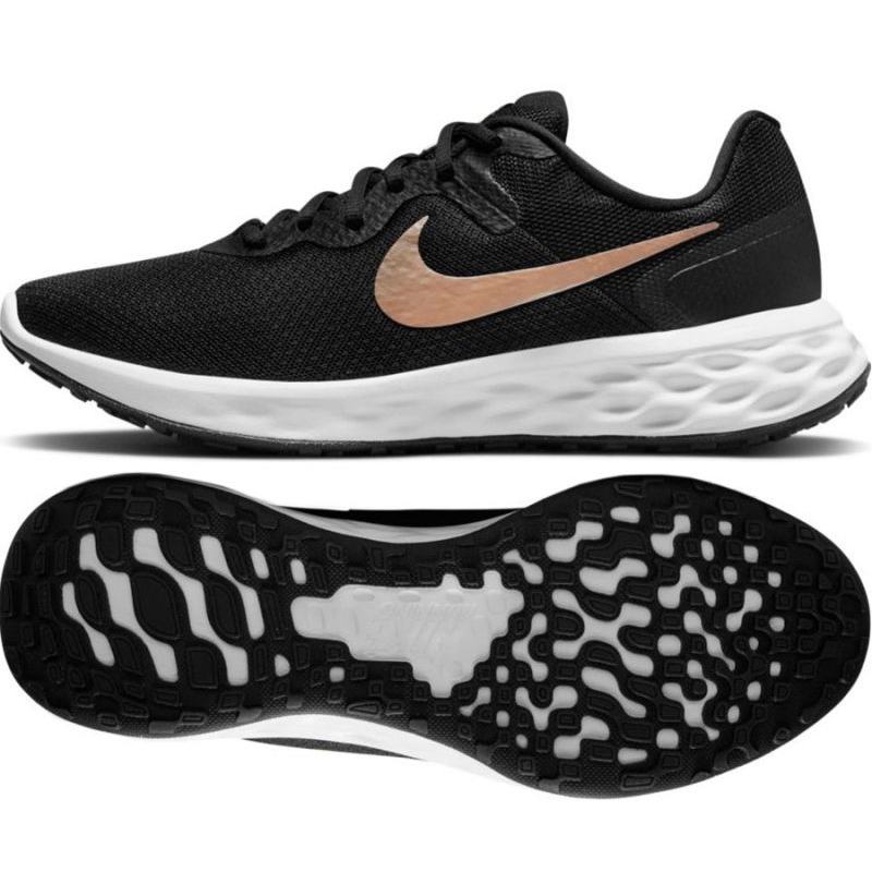 Tenis Nike Revolution 6 Next Nature Negro Oro Mujer DC3729-005