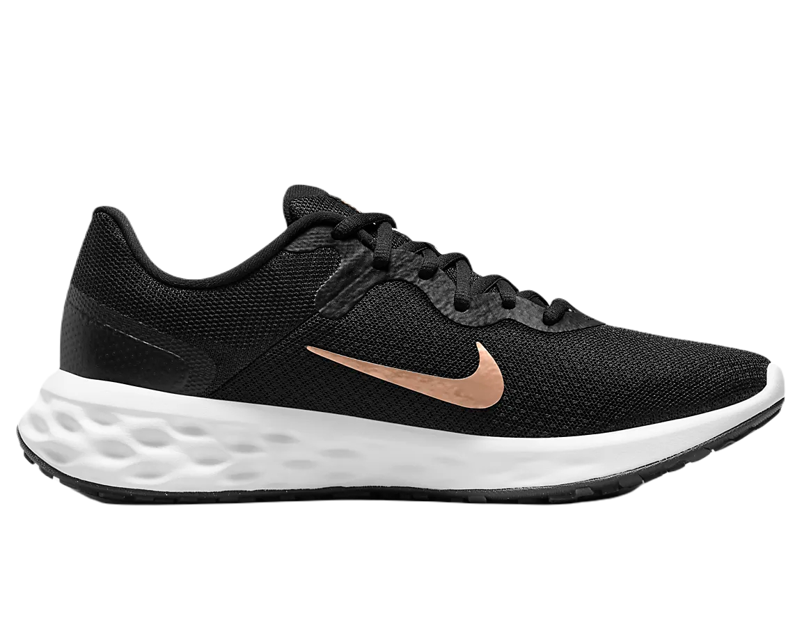 Tenis Nike Revolution 6 Next Nature Negro Oro Mujer DC3729-005
