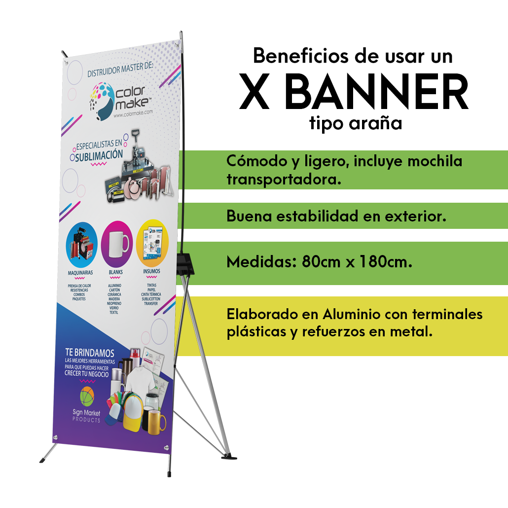 Display Porta X Banner Publicitario De Aluminio Reforzado 80x180cm