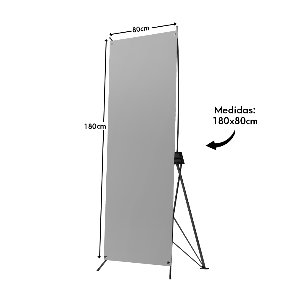 Display Porta X Banner Publicitario De Aluminio Reforzado 80x180cm