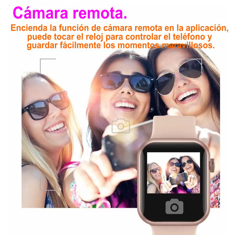 Smartwatch T500+ PRO, Pantalla Completa, APP Hiwatch, Serie 6, ROSA mejor que t500 normal y t500 plus 