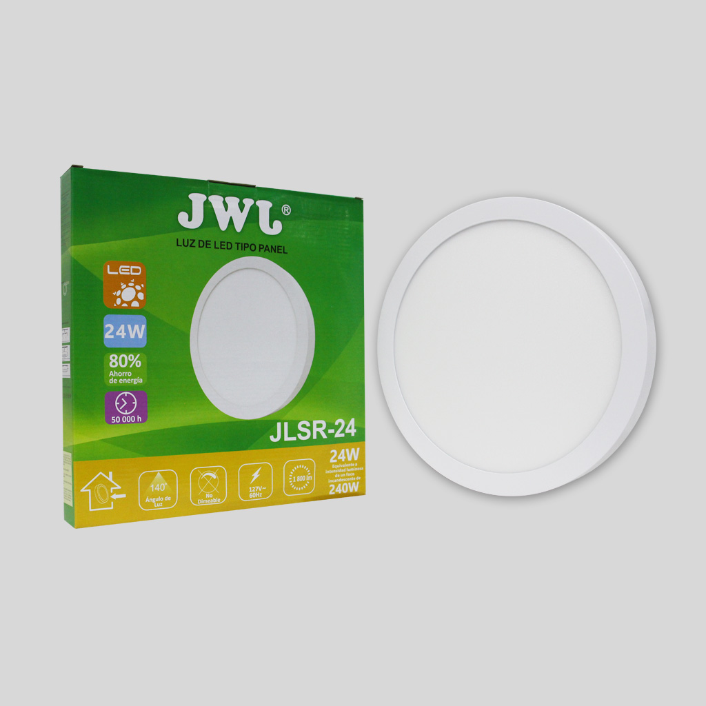 Lampara led de sobreponer redonda luz blanca 24w marca jwj