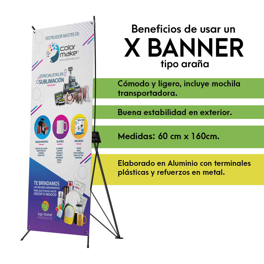 Display Porta X Banner Publicitario De Aluminio Reforzado 60x160cm