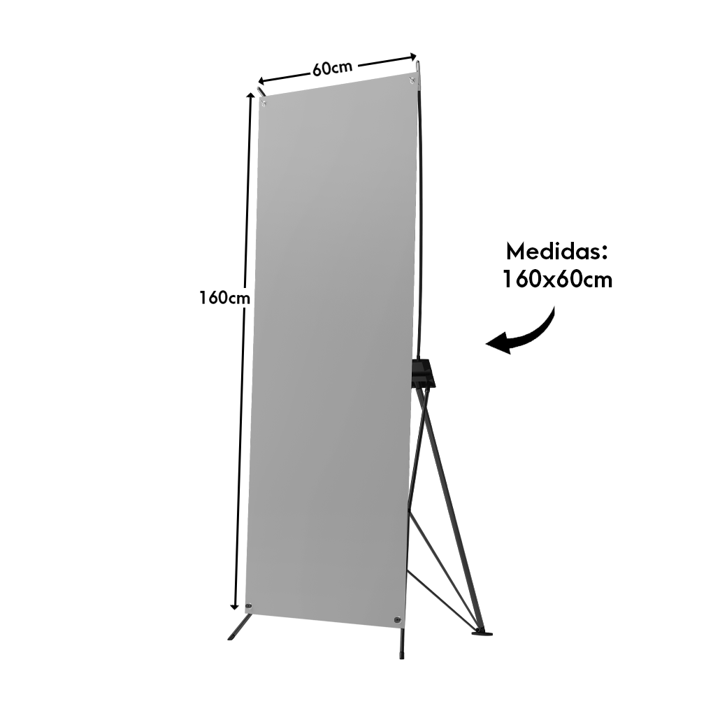 Display Porta X Banner Publicitario De Aluminio Reforzado 60x160cm