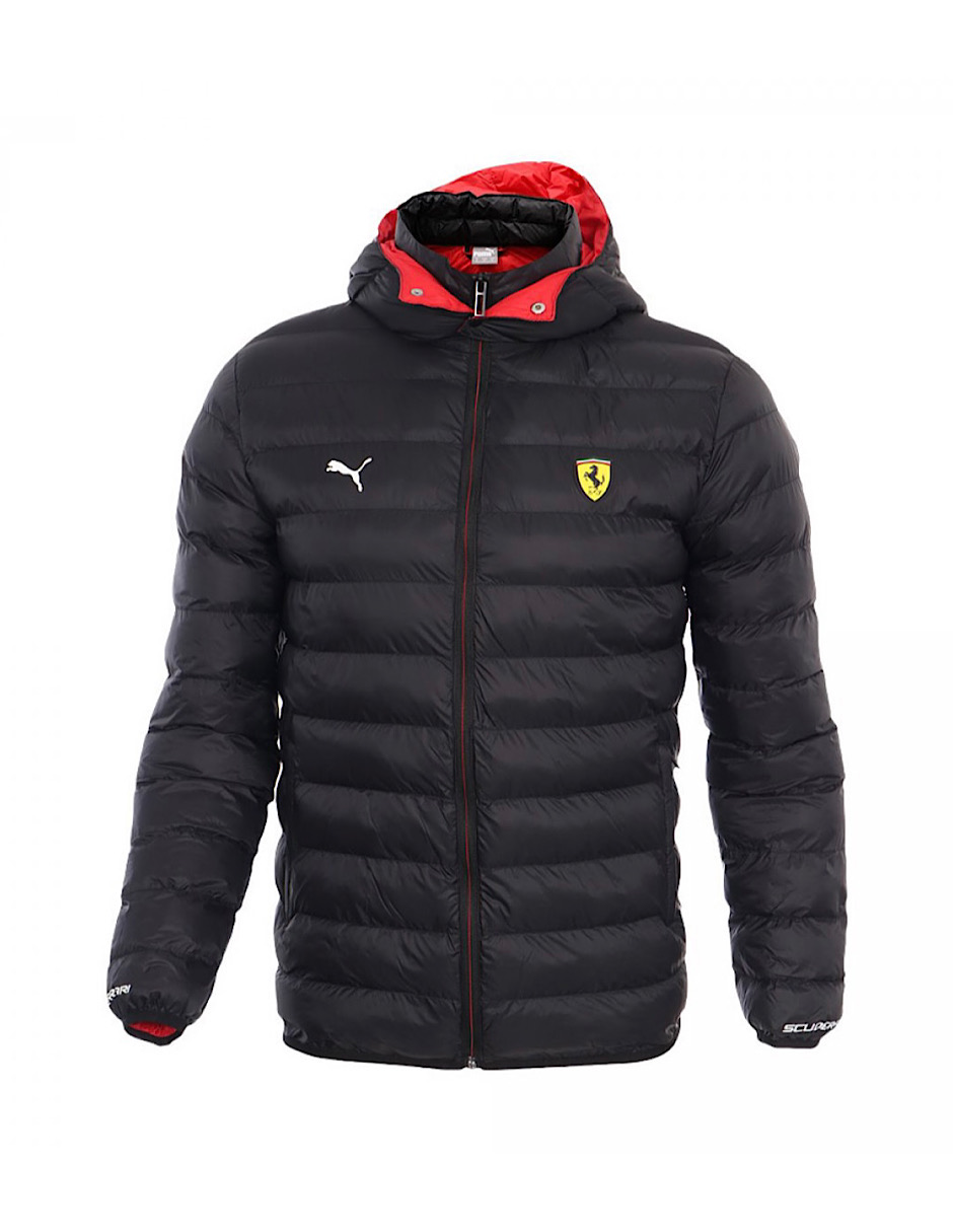 CHAMARRA PUMA FERRARI ECO PACKLITE NEGRA CON ROJO (595424-02)