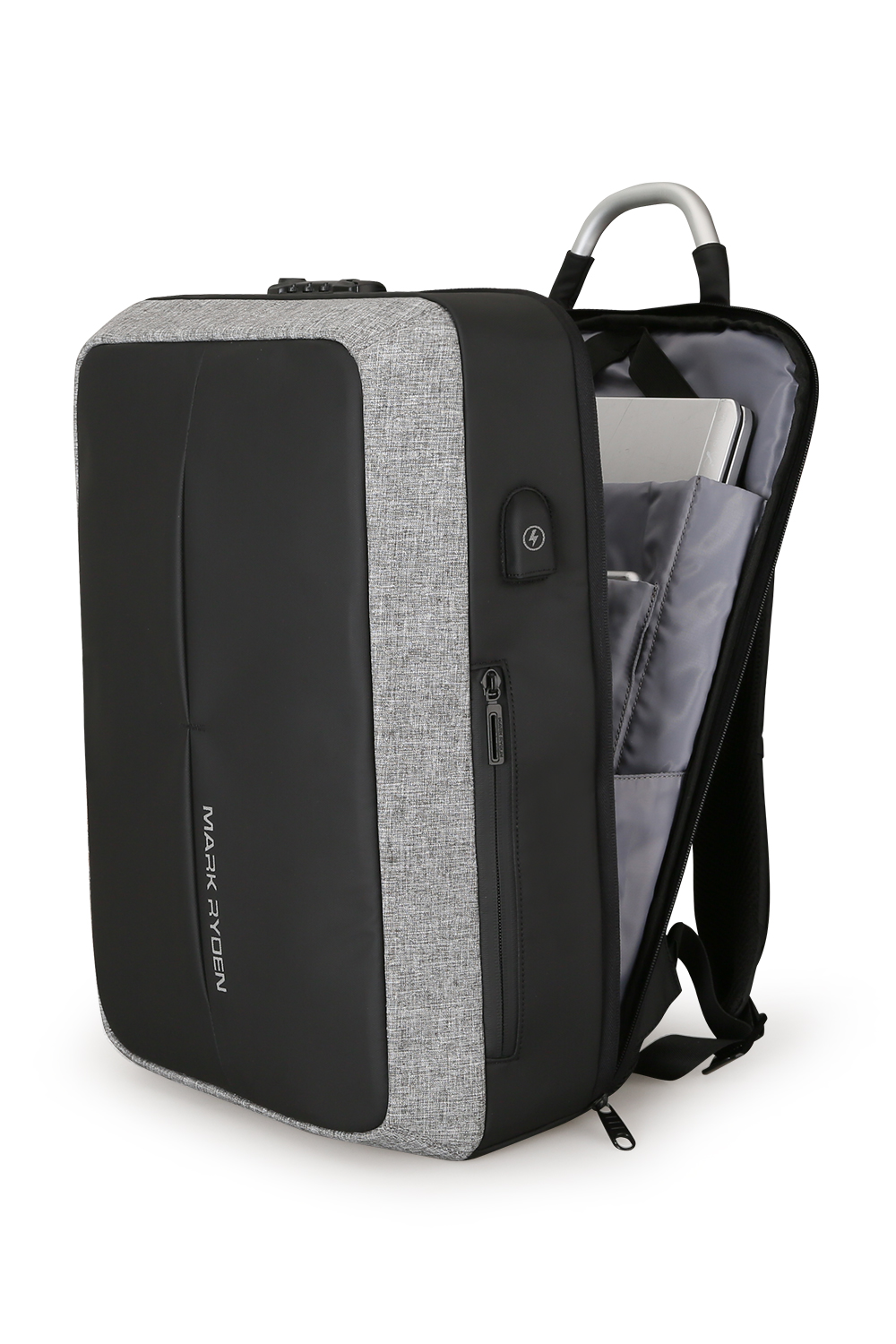  Mochila Mark Ryden. Puerto de carga USB, bolsillo antirrobo, correas acolchadas y repelente al agua. Para laptop de 15.6". Modelo 6832