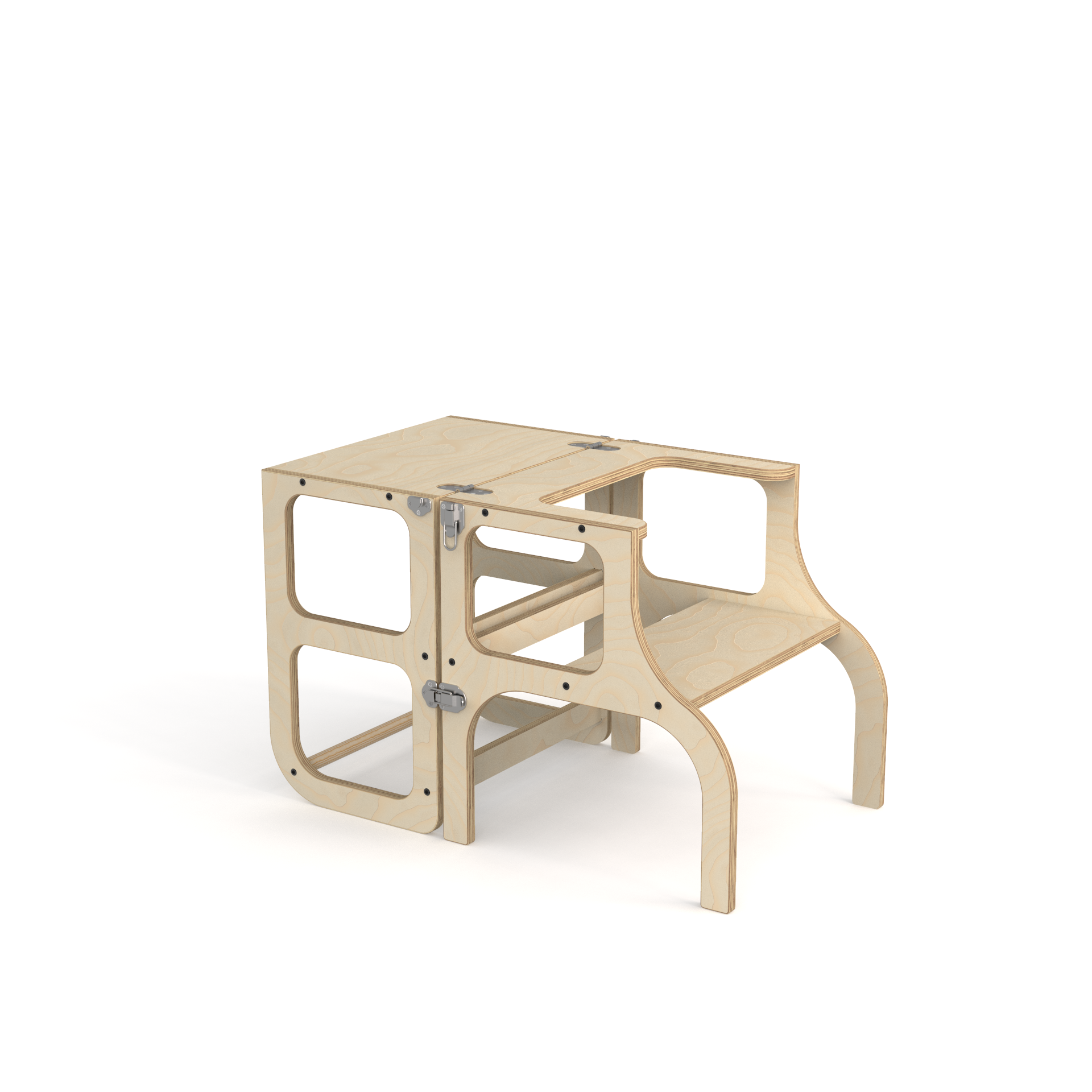 Torre de aprendizaje Montessori y mesa con banquito para niños de 1 a 4 añitos