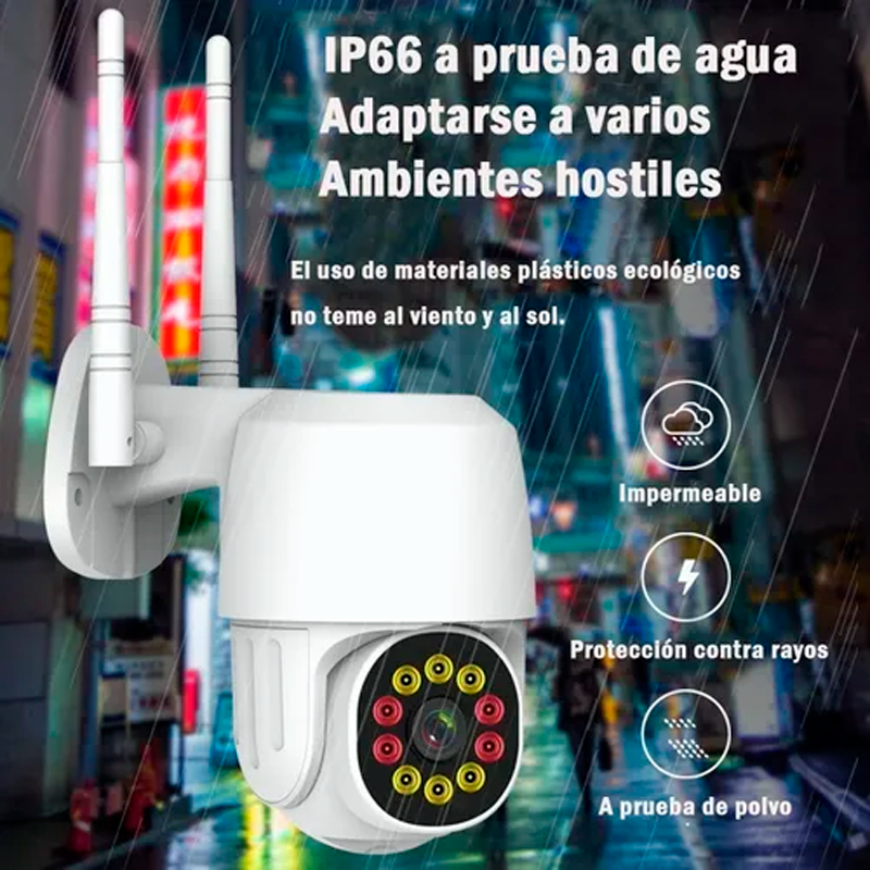 Cámara De Seguridad Panorámica De 1080p Hd Wifi 10 Led Camara de Vigilancia  360 Grados Sin Puntos Ciegos.