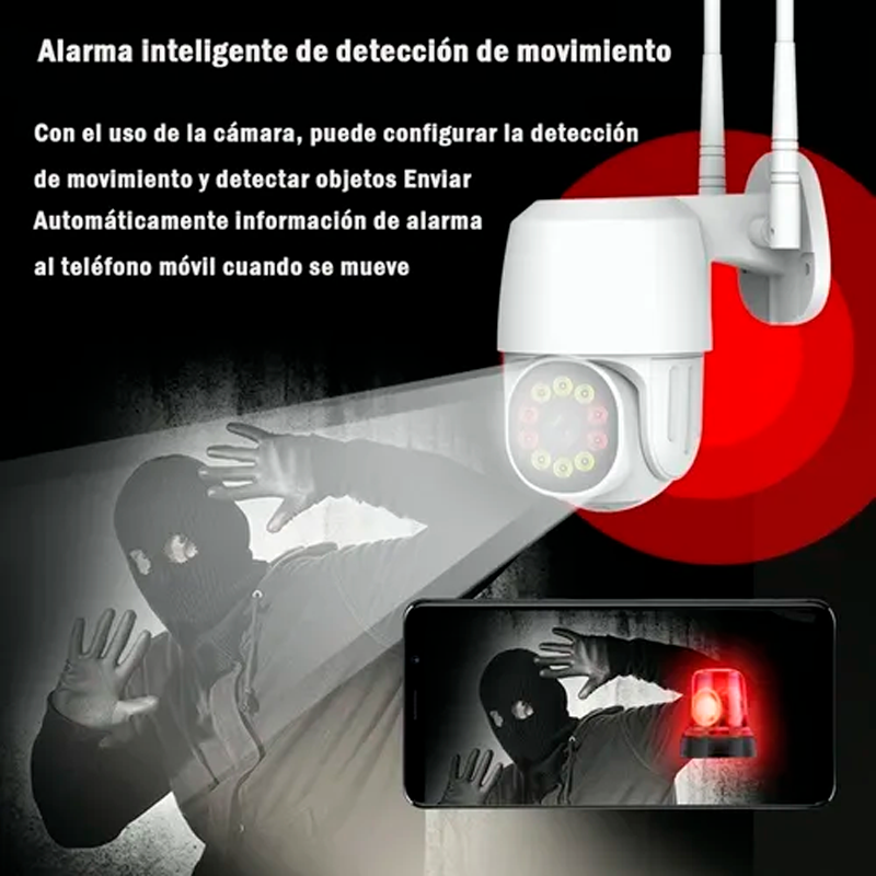 Cámara De Seguridad Panorámica De 1080p Hd Wifi 10 Led Camara de Vigilancia  360 Grados Sin Puntos Ciegos.