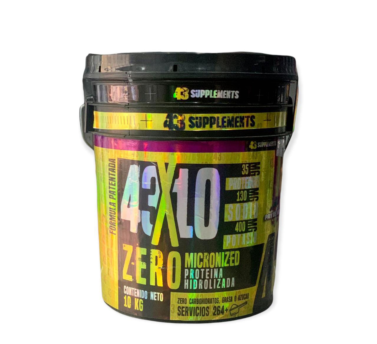 Cubeta 43 Hidrolizada10 Kilos Zero Carbs Sabor Chocolate + Shaker de Regalo