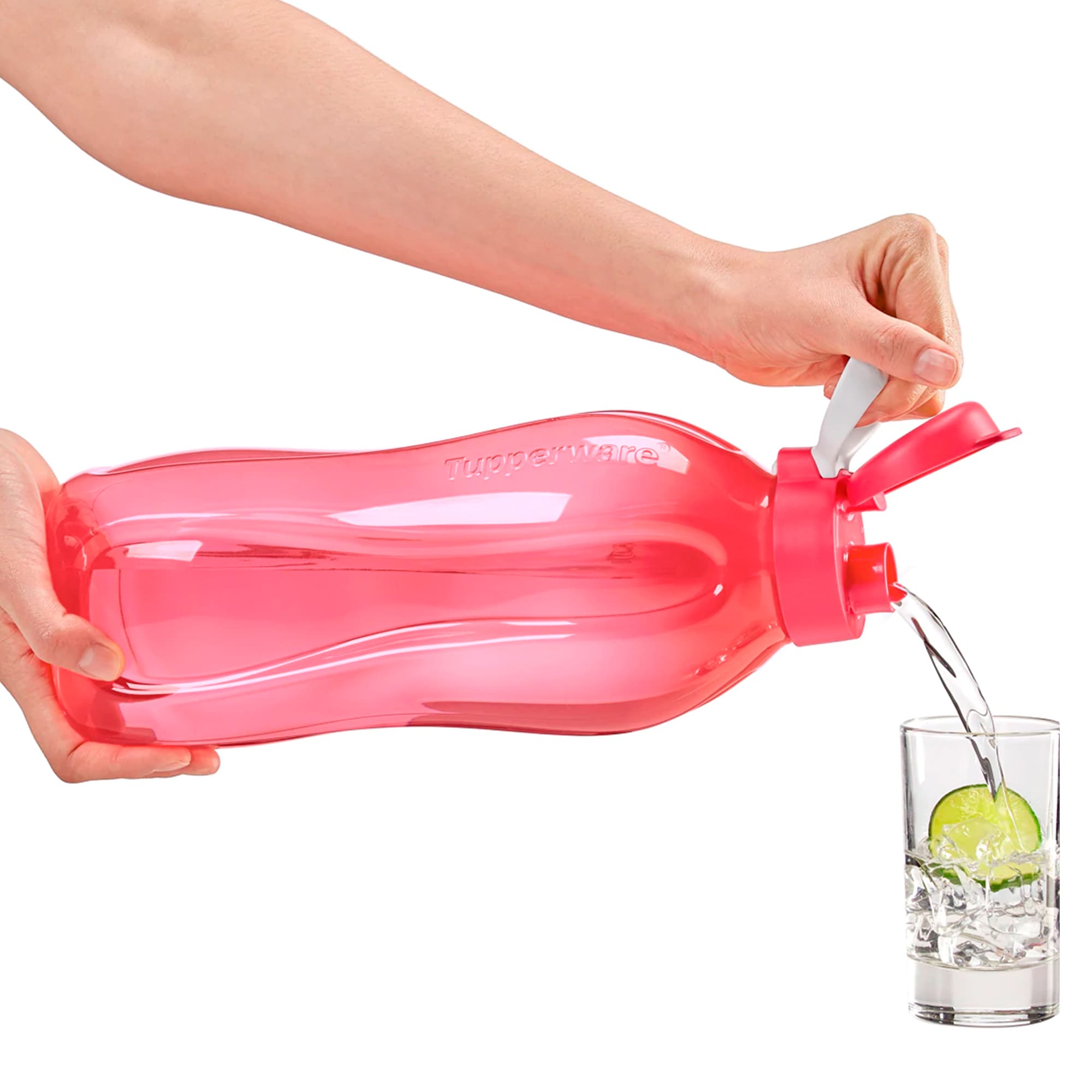 Botella Hermética de 2 Litros, Tupperware Eco Twist de 2 Litros, Rojo