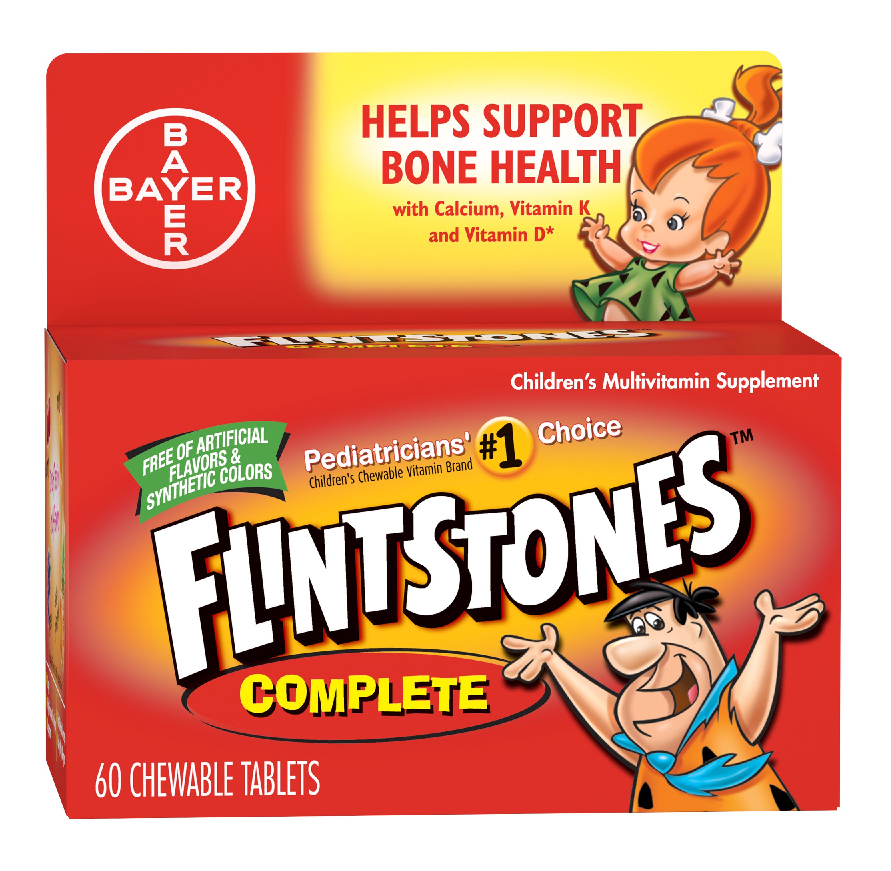 Flintstones Complete Multivitaminas para niños 60 pastillas masticables (Picapiedras)
