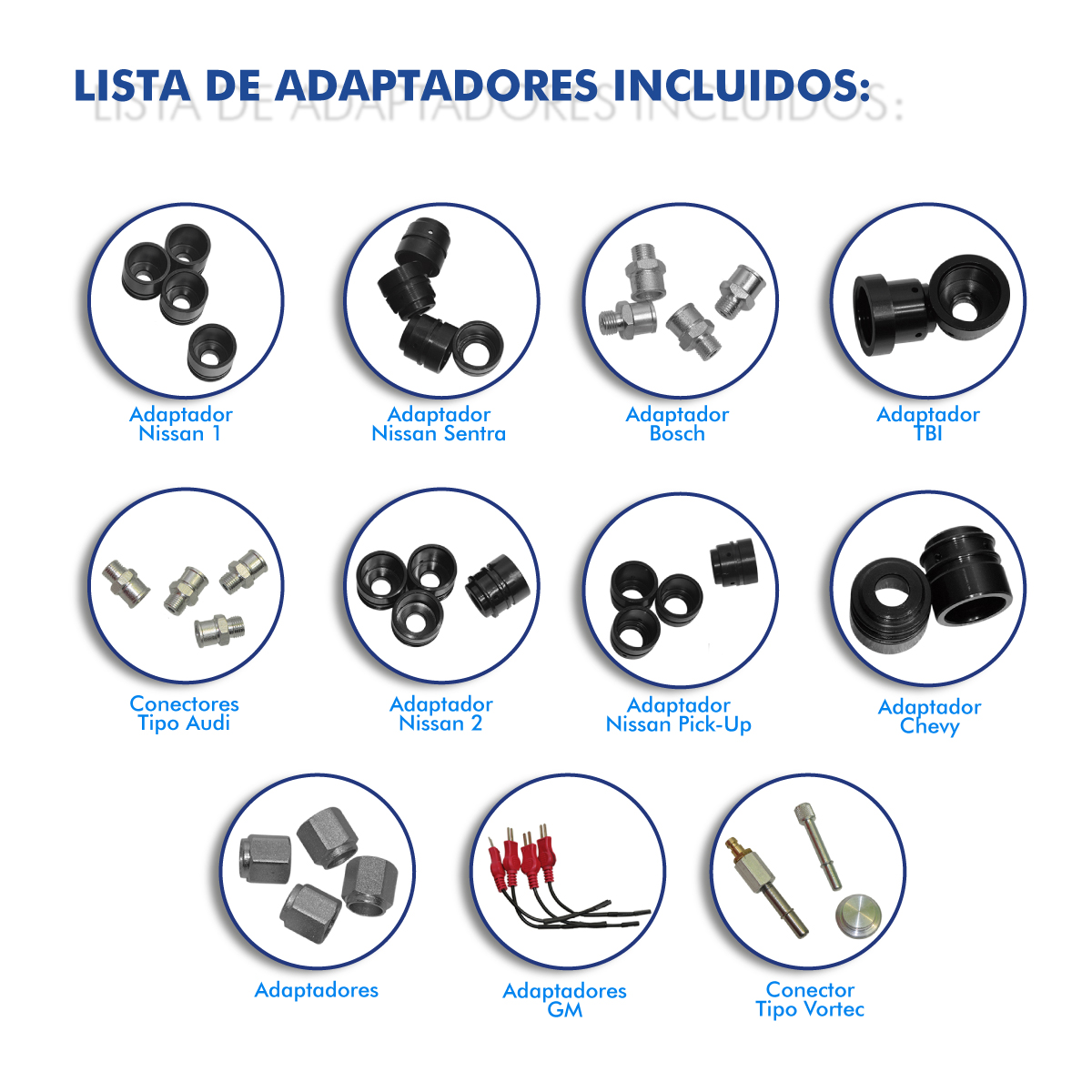 Combo Laboratorio Limpieza 4 Inyectores con Adaptadores y Tina De Ultrasonica