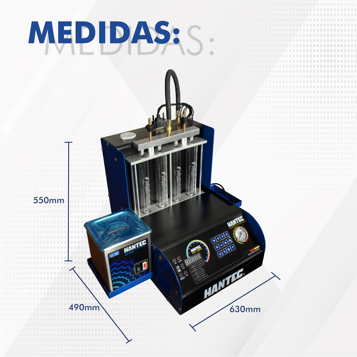 Combo Laboratorio Limpieza 4 Inyectores con Adaptadores y Tina De Ultrasonica