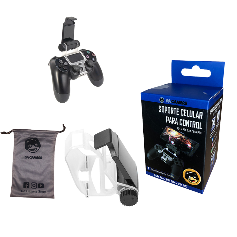 Soporte Celular DA Gamers Para Control PS4 DualShock 4 Clip Holder Clamp Negro