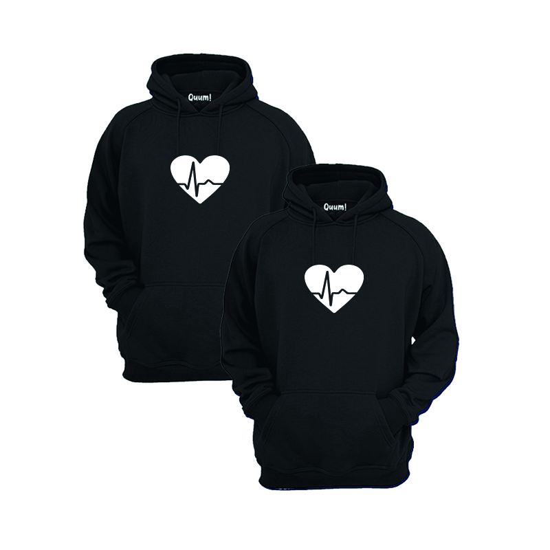 Sudadera negra corazón dedos mini me niña