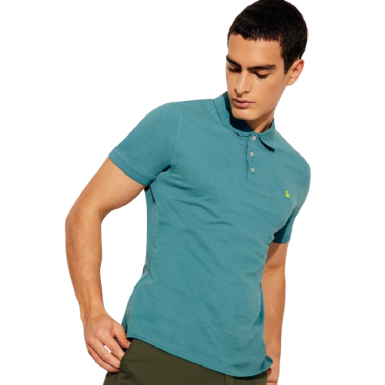 Playera tipo best sale polo azul turquesa