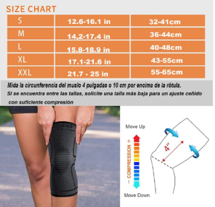 Par de Rodilleras de Compresión Elastica Talla Xl 