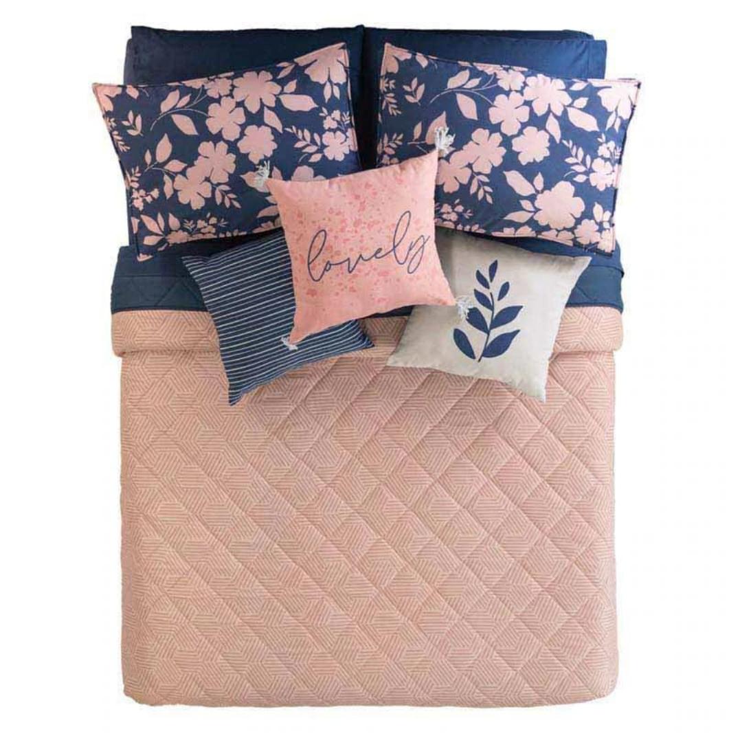 EDREDÓN INDIVIDUAL DOBLE VISTA LIFE AZUL/ROSA