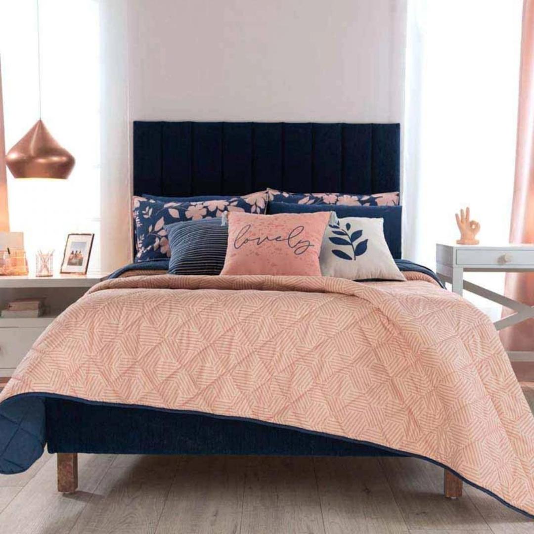 EDREDÓN INDIVIDUAL DOBLE VISTA LIFE AZUL/ROSA