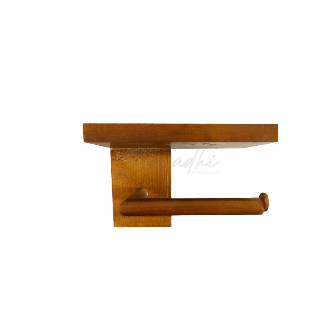 PORTA ROLLO MADERA SOPORTE PARA BAÑO