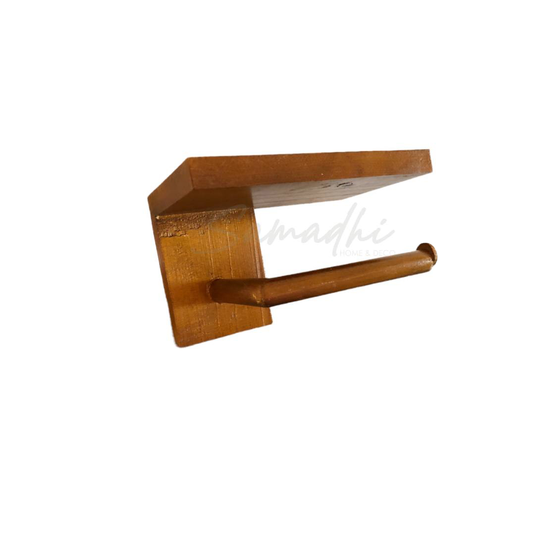 PORTA ROLLO MADERA SOPORTE PARA BAÑO