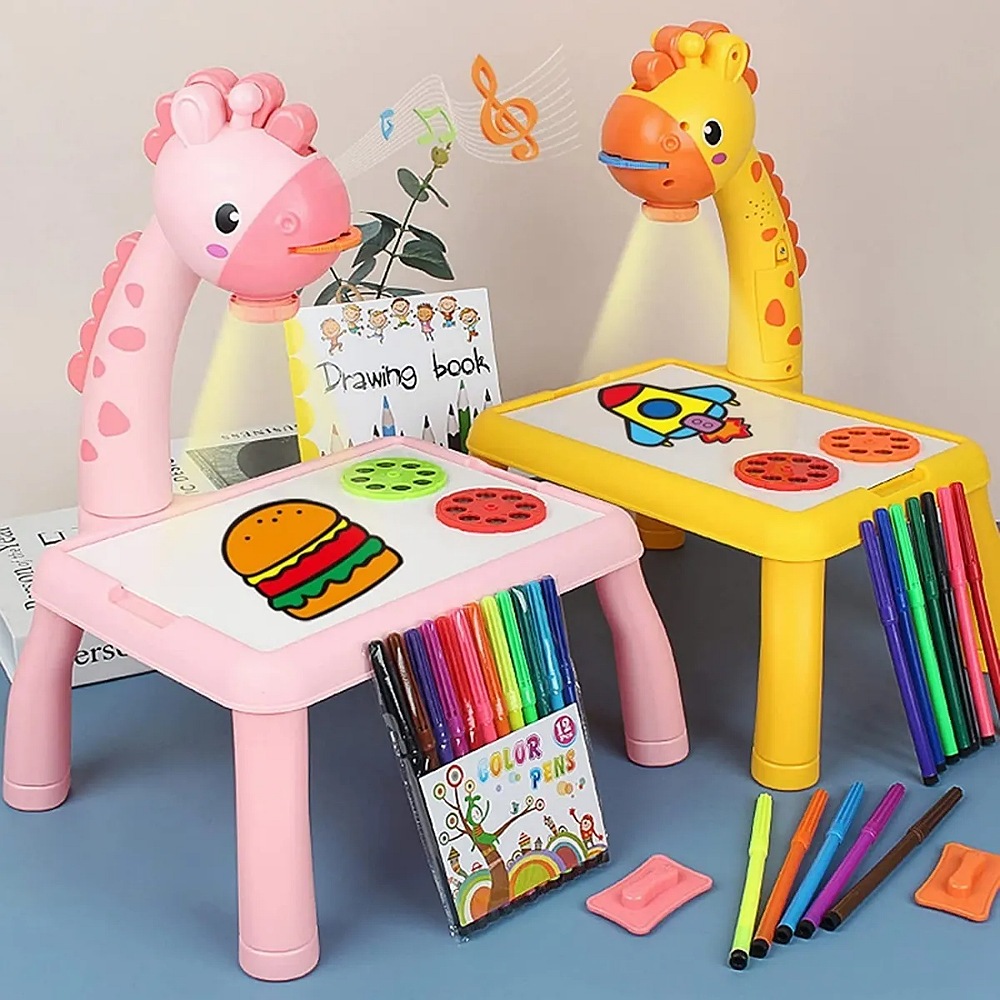 Juguetes para niños de 3 años, tablero de dibujo colorido borrable para  niños con lámpara de proyección, juguetes educativos, regalos de cumpleaños  y
