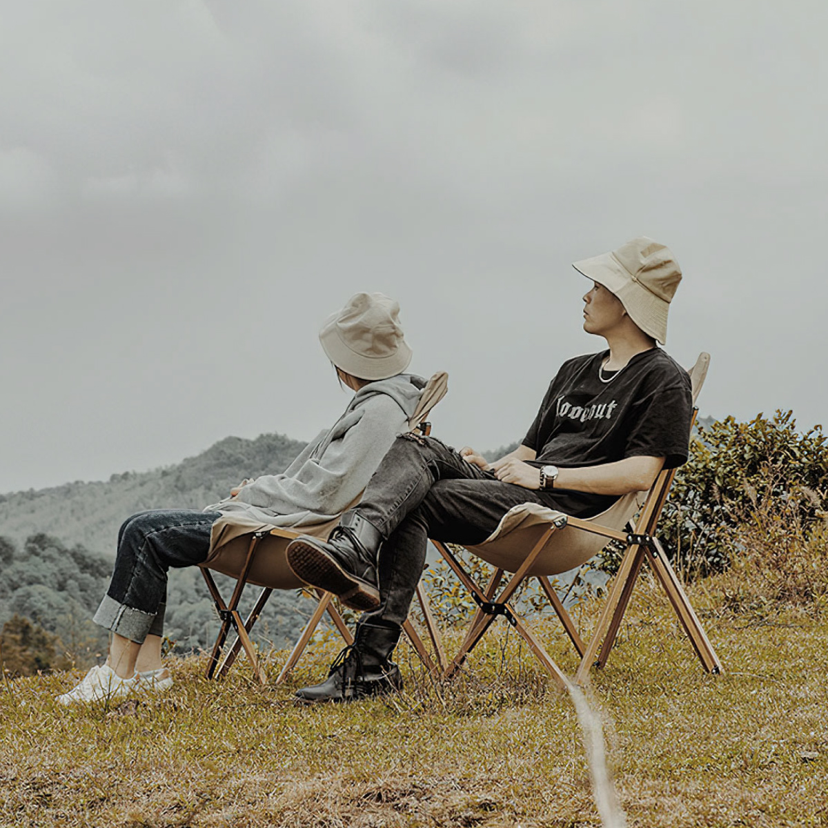 Silla de Mariposa Plegable de Madera, Silla portátil para Exterior Ligera para Camping