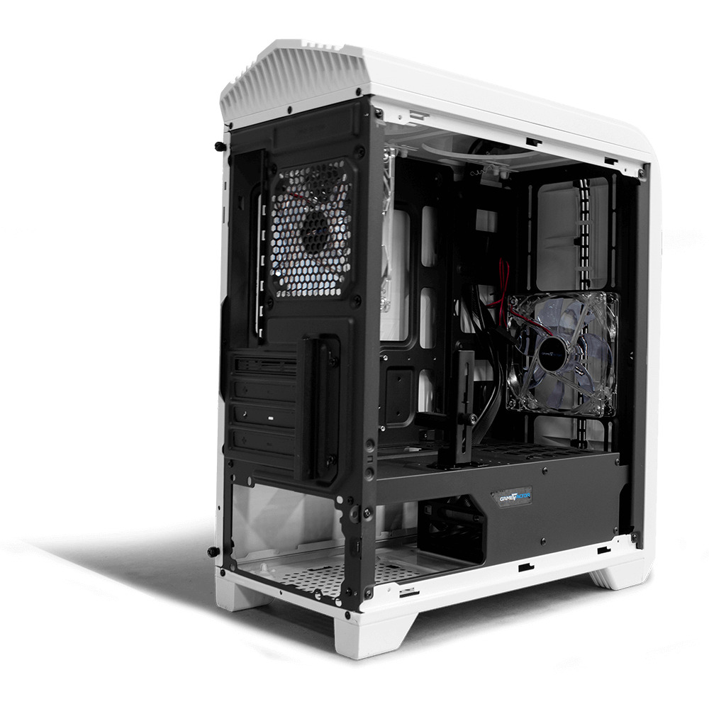Gabinete Gamer, Micro-ATX, sin Fuente, con Panel de Acrílico Lateral, Game Factor CSG500, Azul