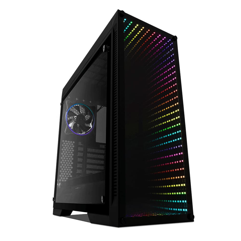 Gabinete Gamer, E-ATX, ATX, Micro-ATX, Mini ITX, sin Fuente, con Panel de Cristal Templado Lateral, Game Factor CSG601
