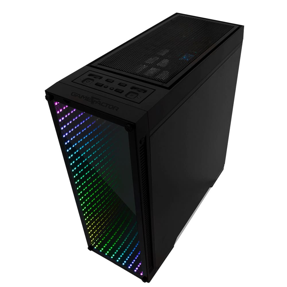 Gabinete Gamer, E-ATX, ATX, Micro-ATX, Mini ITX, sin Fuente, con Panel de Cristal Templado Lateral, Game Factor CSG601