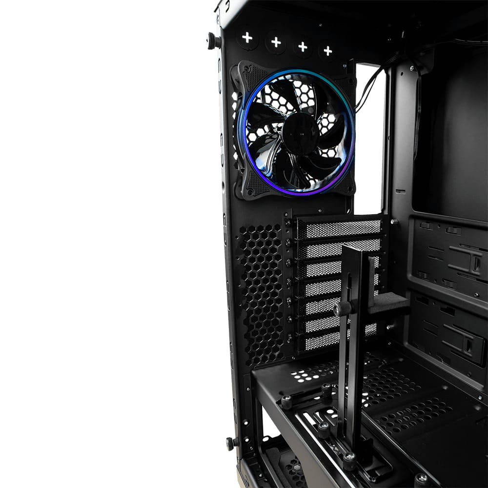 Gabinete Gamer, E-ATX, ATX, Micro-ATX, Mini ITX, sin Fuente, con Panel de Cristal Templado Lateral, Game Factor CSG601