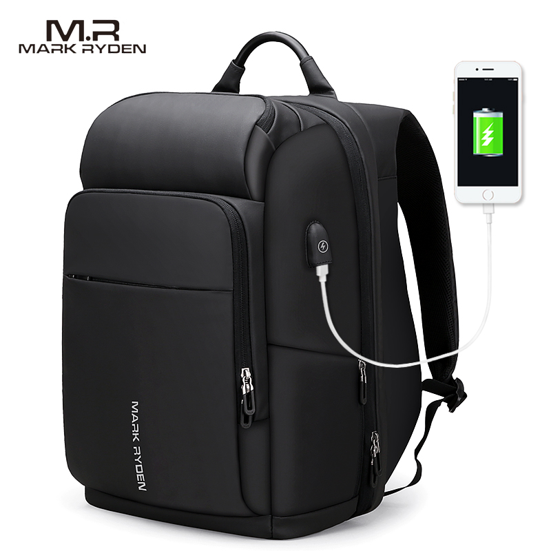  Mochila Inteligente Negocios Viaje, Mark Ryden. Espacio y compartimientos para laptop. Puerto USB Impermeable. Modelo 7080