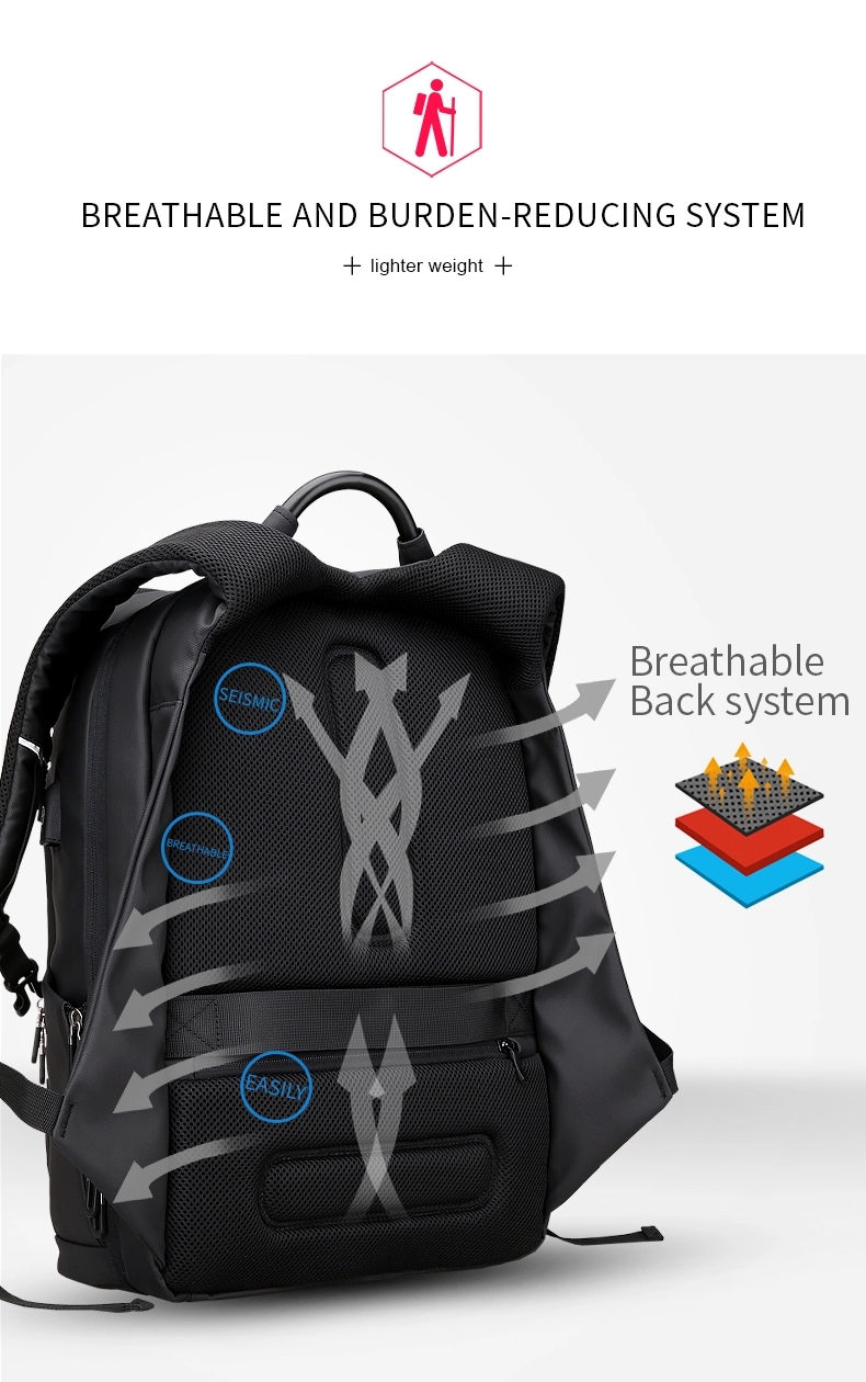  Mochila Inteligente Negocios Viaje, Mark Ryden. Espacio y compartimientos para laptop. Puerto USB Impermeable. Modelo 7080