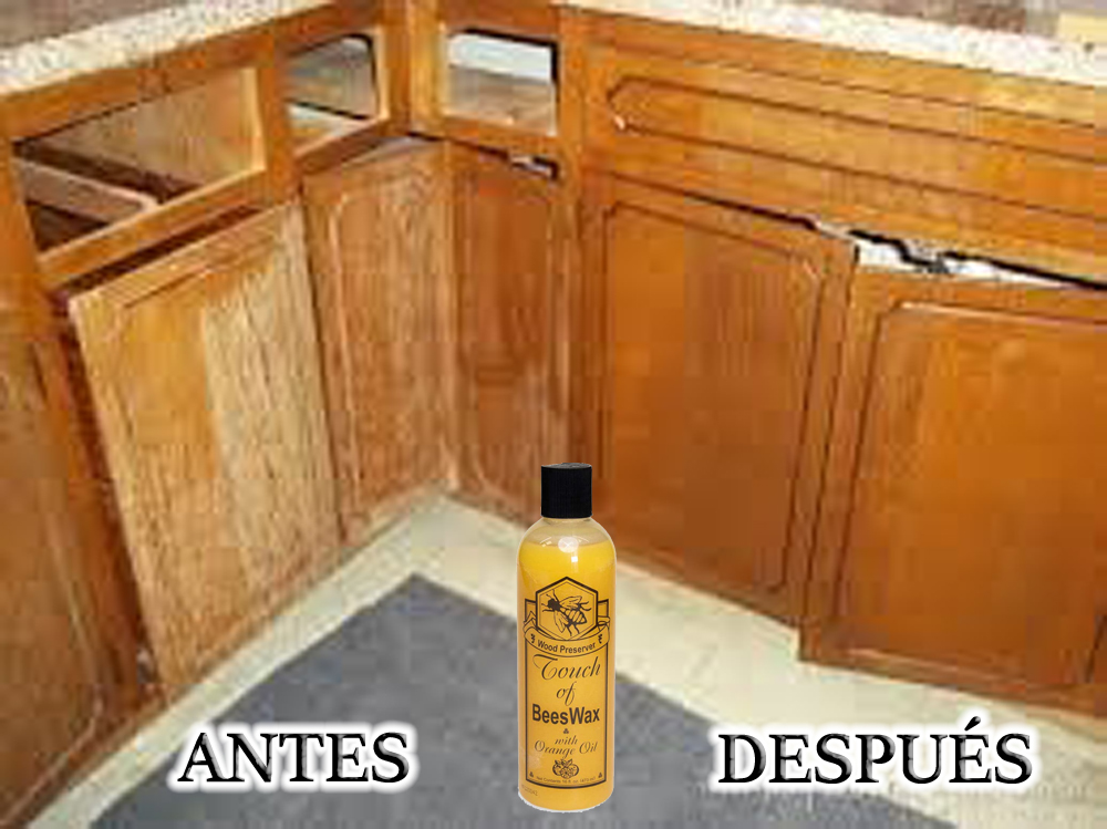 BEESWAX - Cera de Abeja Acondicionadora y Abrillantadora de Madera. Repara Arañazos en Pisos Muebles y Gabinetes de Madera. Contiene Aceite de Naranja 16oz (473ml)