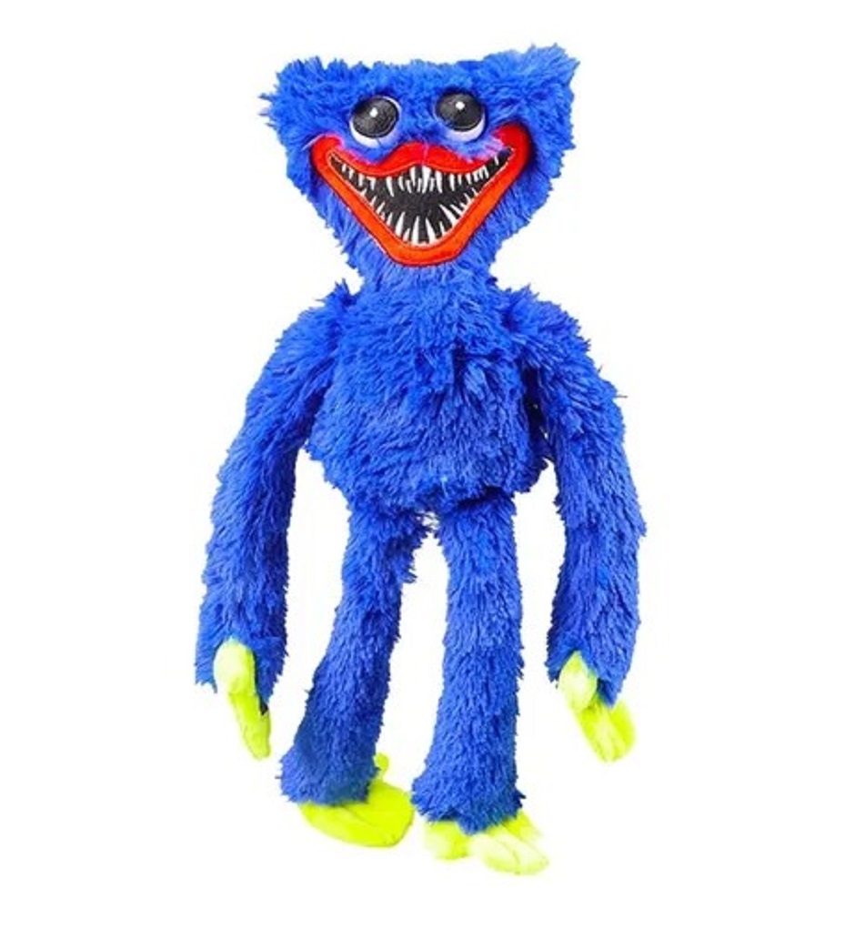 Huggy Wuggy Poppy Plush Platytime Peluche, muñeco de peluche de dibujos animados, muñeco de peluche de terror Monstruo. Regalo para fanáticos del videojuego (Azul)