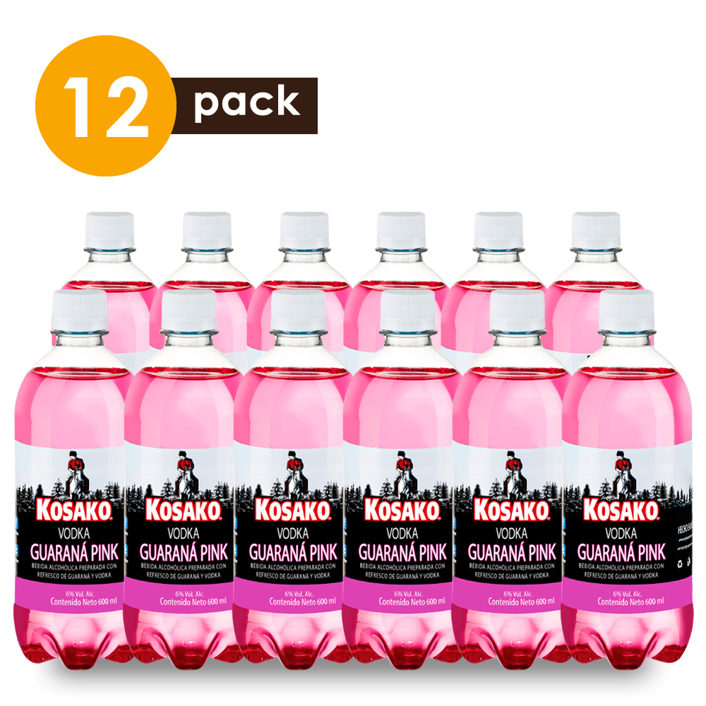 Vodka Kosako Guaraná Pink 600 ml 12 Pack