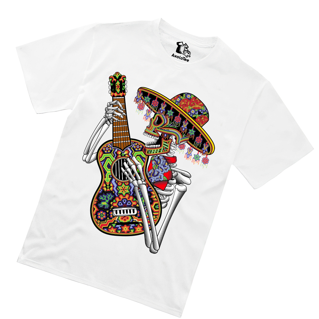 AxoloTee Playera Caballero - Guitarrista Huichol