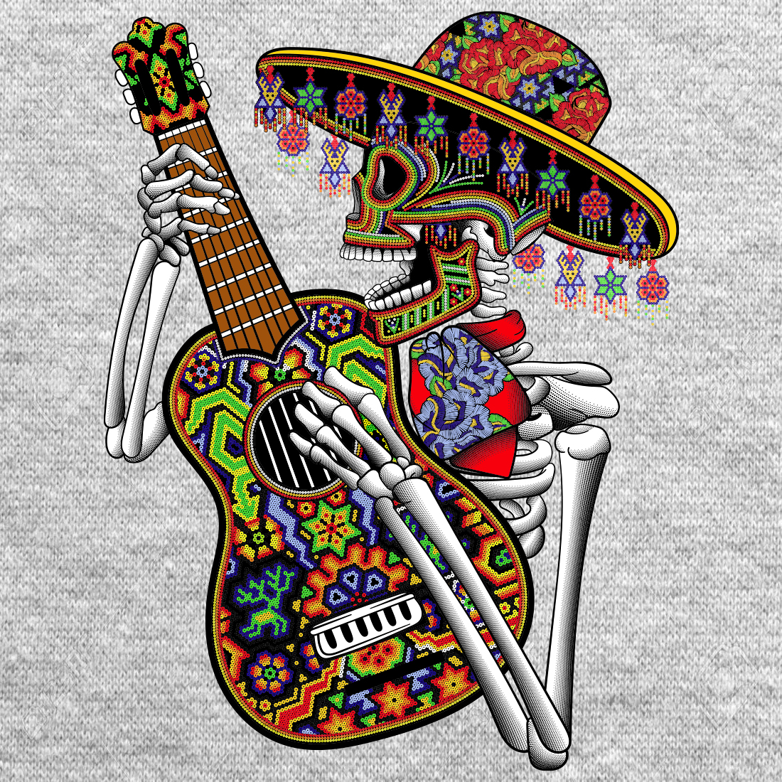AxoloTee Playera Caballero - Guitarrista Huichol